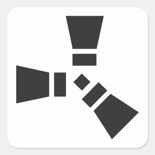 RUST Symbol Black auf Weiß Quadratischer Aufkleber (Vorderseite)