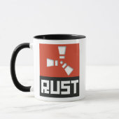 RUST Symbol Clear (auf Red Shadows) Tasse (Links)