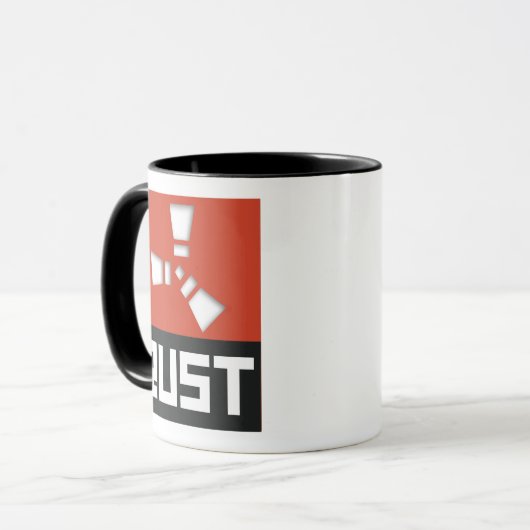 RUST Symbol Clear (auf Red Shadows) Tasse (Vorderseite Links)