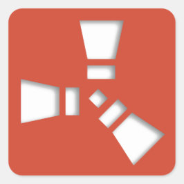 RUST Symbol Red auf Clear Shadowing Quadratischer Aufkleber