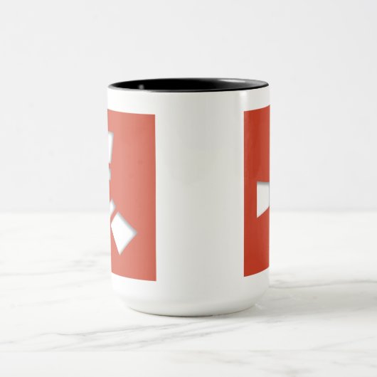 RUST Symbol Red auf Clear Shadowing Tasse (Zentrum)