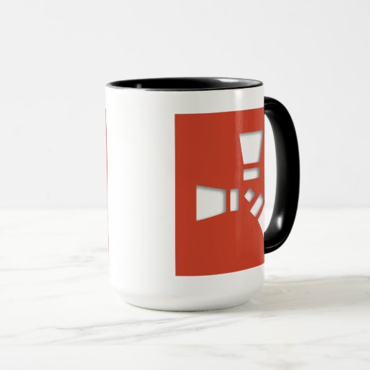 RUST Symbol Red auf Clear Shadowing Tasse (VorderseiteRechts)