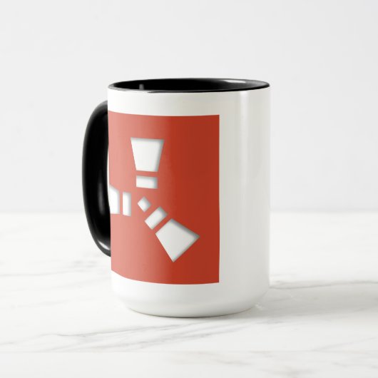 RUST Symbol Red auf Clear Shadowing Tasse (Vorderseite Links)