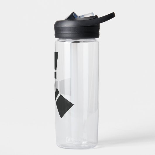 RUST-Symbol schwarz auf Clear (Clear) Trinkflasche (Links)