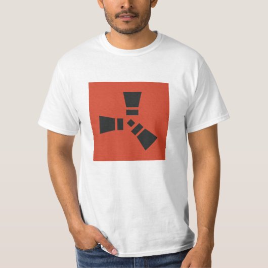 RUST Symbol Schwarz auf Rot T-Shirt (Vorderseite)