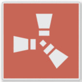 RUST Symbol White auf Rot Aufkleber (Vorderseite)