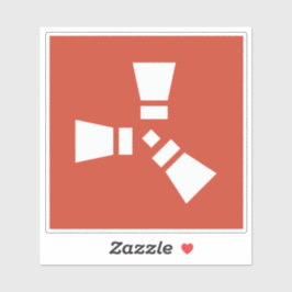 RUST Symbol White auf Rot Aufkleber