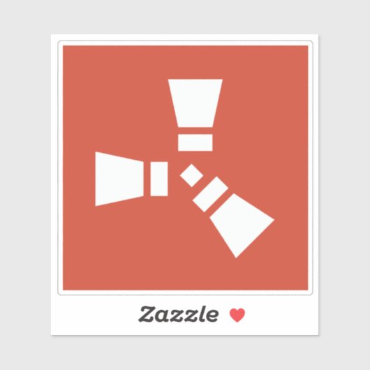 RUST Symbol White auf Rot Aufkleber (Blatt)