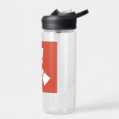 RUST Symbol White auf Rot Trinkflasche (Links)