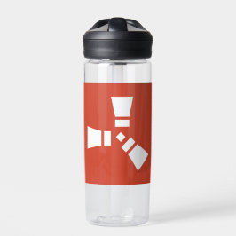 RUST Symbol White auf Rot Trinkflasche