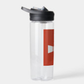 RUST Symbol White auf Rot Trinkflasche (Rechts)