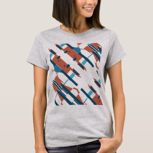 Rust-Teal-Türkis-Schräg-Südwest-Design T-Shirt