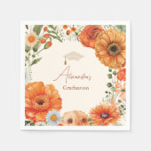 Rust Terracotta Blume Burnt Orange Abschluss Serviette (Vorderseite)