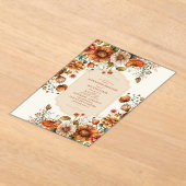 Rust Terracotta Blume Burnt Orange Hochzeit im Her Acryleinladungen (Ablage )