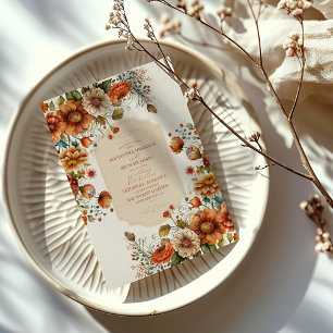 Rust Terracotta Blume Burnt Orange Hochzeit im Her Acryleinladungen