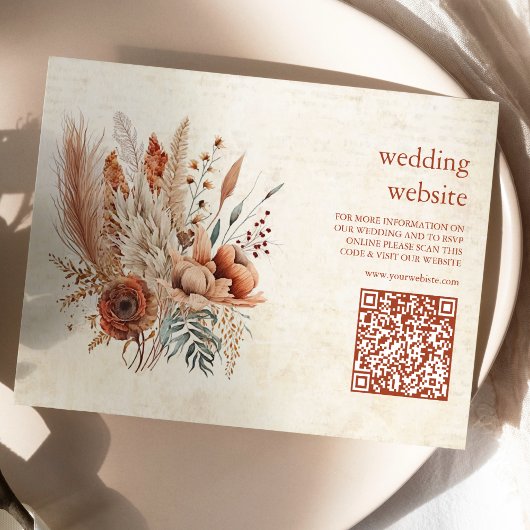 Rust Terracotta Blume Burnt Orange Hochzeit im Her Begleitkarte