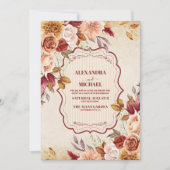 Rust Terracotta Blume Burnt Orange Hochzeit im Her Einladung (Vorderseite)