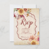 Rust Terracotta Blume Burnt Orange Hochzeit im Her RSVP Karte (Vorderseite)