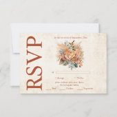 Rust Terracotta Blume Burnt Orange Hochzeit im Her RSVP Karte (Vorderseite)