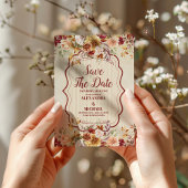 Rust Terracotta Blume Burnt Orange Hochzeit im Her Save The Date