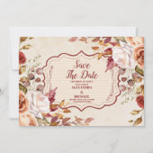 Rust Terracotta Blume Burnt Orange Hochzeit im Her Save The Date (Vorderseite)