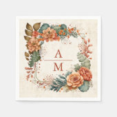 Rust Terracotta Blume Burnt Orange Hochzeit im Her Serviette (Vorderseite)