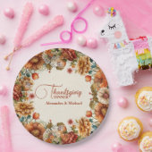 Rust Terracotta Blume Erntedank Abendessen Pappteller (Party)