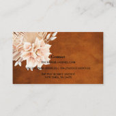 Rust Terracotta Blume und Pampas Gras Visitenkarte (Rückseite)