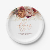 Rust Terracotta Blume und Pampas Grass Cheers Pappteller (Vorderseite)