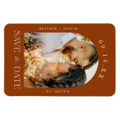Rust Terracotta Boho Fall Foto Save the Date Magnet (Horizontal)