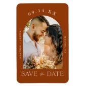 Rust Terracotta Boho Fall Foto Save the Date Magnet (Vertikal)