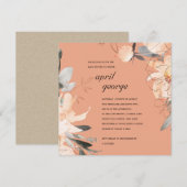 RUST TERRACOTTA BROWN FLORAL BABY SHOWITE EINLADEN DANKESKARTE (Vorne/Hinten)