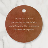 Rust Terracotta Burgundy Red Blume Vielen Dank Geschenkanhänger (Rückseite)