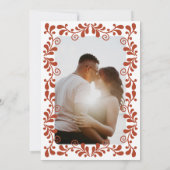 Rust Terracotta Chic Mexican Fiesta Talavera Foto Save The Date (Rückseite)