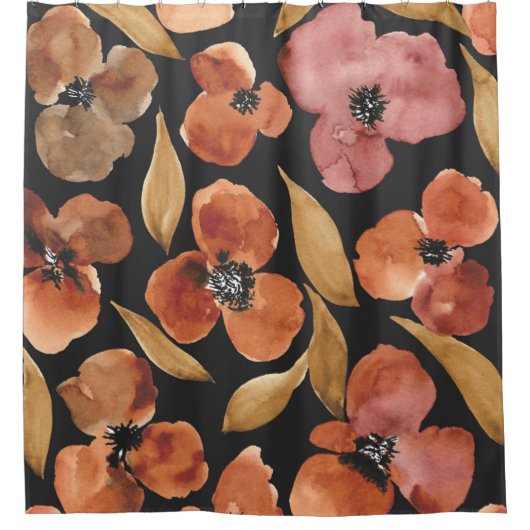 Rust Terracotta Duschvorhang (Vorderseite)