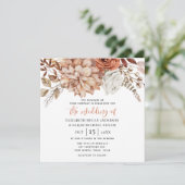 Rust Terracotta Fall Blumenzellenhochzeit Einladun (Stehend Vorderseite)