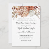 Rust Terracotta Fall Blumenzellenhochzeit Einladun Einladung (Vorderseite)