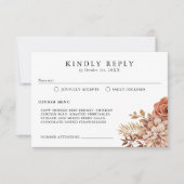 Rust Terracotta Fall Floral RSVP Card (Vorderseite)