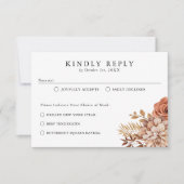 Rust Terracotta Fall Floral RSVP Card Karte (Vorderseite)