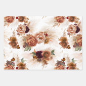 Rust Terracotta Floral Pampas Grass Botanisch Geschenkpapier Set (Vorderseite 3)