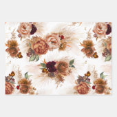 Rust Terracotta Floral Pampas Grass Botanisch Geschenkpapier Set (Vorderseite)