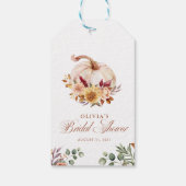 Rust Terracotta Floral Pampas Grass und Pumpkin Geschenkanhänger (Rückseite)