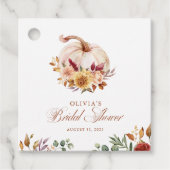 Rust Terracotta Floral Pampas Grass und Pumpkin Geschenkanhänger (Vorderseite)