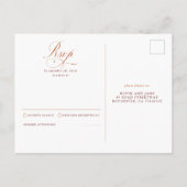 Rust Terracotta Floral Pampas Grass Wedding RSVP Postkarte (Rückseite)