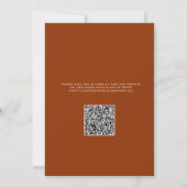Rust Terracotta Floral QR Code Wedding Einladung (Rückseite)