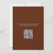 Rust Terracotta Floral QR Code Wedding Einladung (Rückseite)
