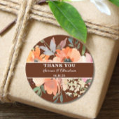 Rust Terracotta Floral Wedding Runder Aufkleber