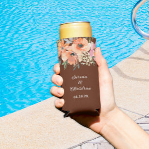 Rust Terracotta Floral Wedding Selters Dosenkühler