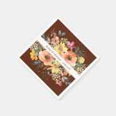 Rust Terracotta Floral Wedding Serviette (Ecke)