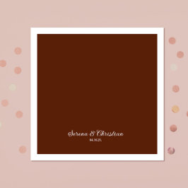 Rust Terracotta Floral Wedding Serviette